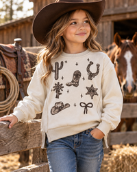 Montana Co. Girls Western Sequence Fleece Sweatshirt