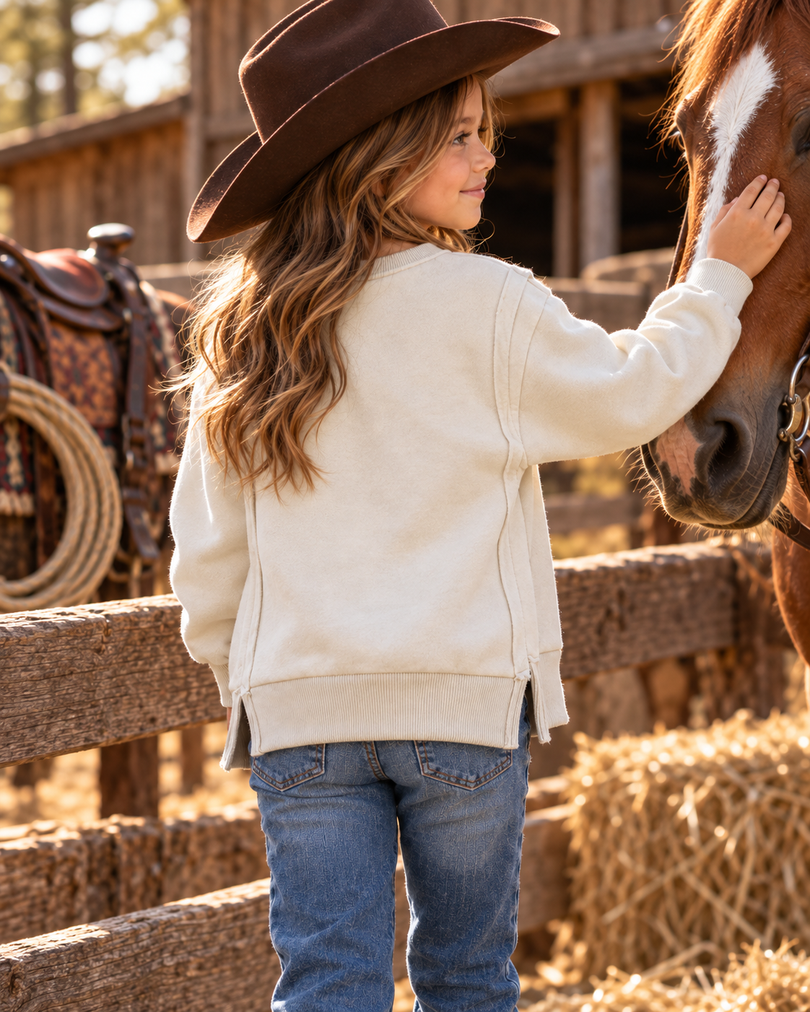 Montana Co. Girls Western Sequence Fleece Sweatshirt