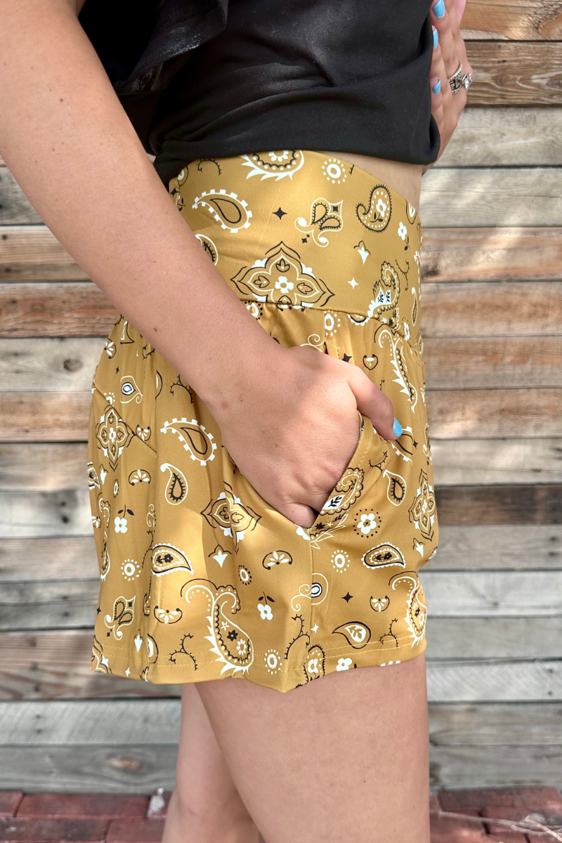 Sterling Kreek Bandana Babe Shorts - Yellow