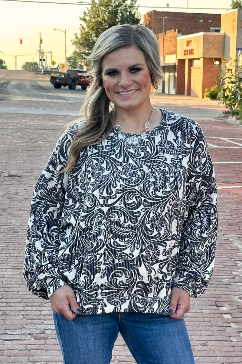 Tooled in Love Sweater Top - Sterling Kreek
