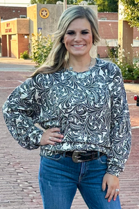 Tooled in Love Sweater Top - Sterling Kreek