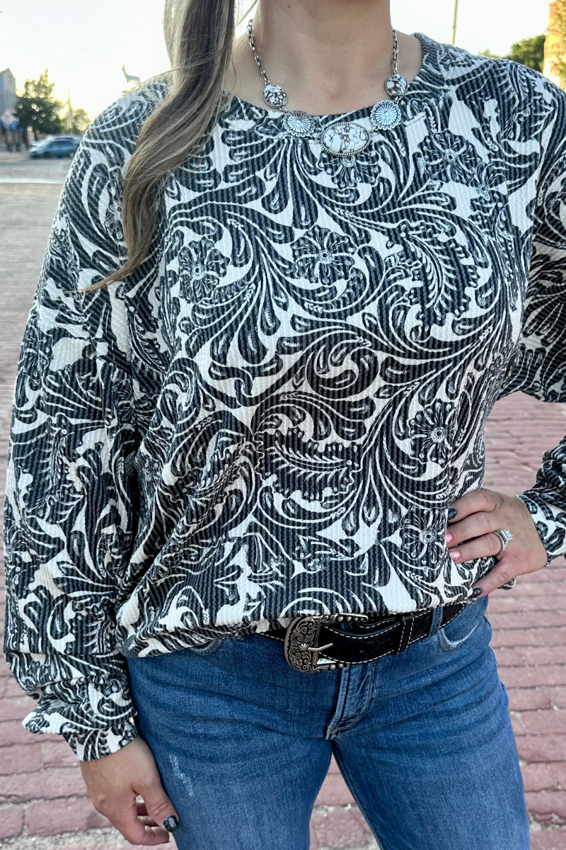 Tooled in Love Sweater Top - Sterling Kreek