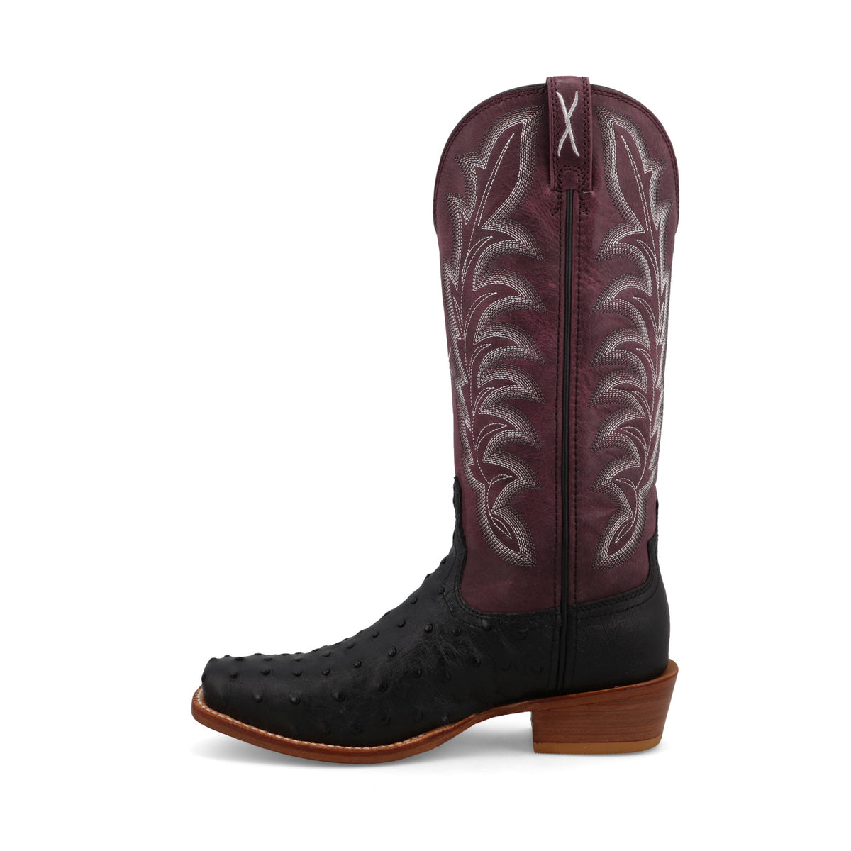 13" Reserve Boot - Black Ostrich & Purple Potion