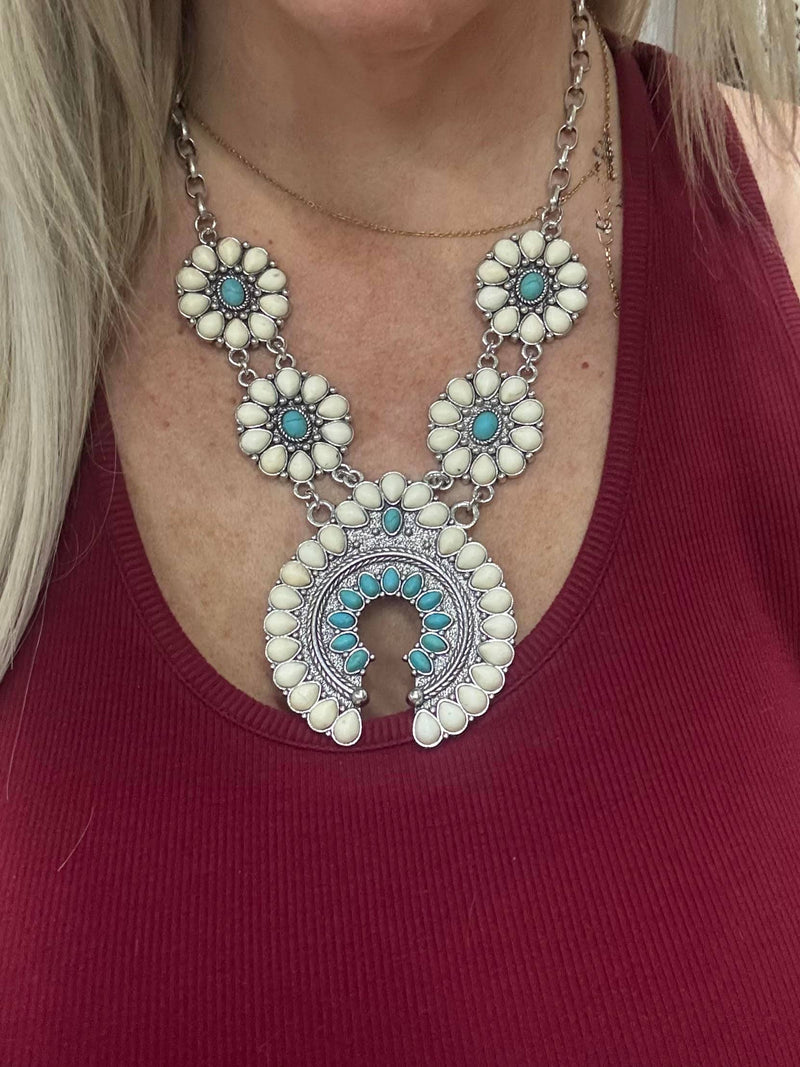 Texas Western Cowhide Bags and More - Squash Blossom Statement Necklace
