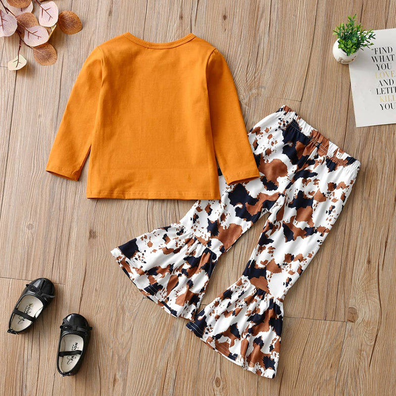 PatPat - 2-piece Toddler Girl Animal Print Long-sleeve Tee Pants Set