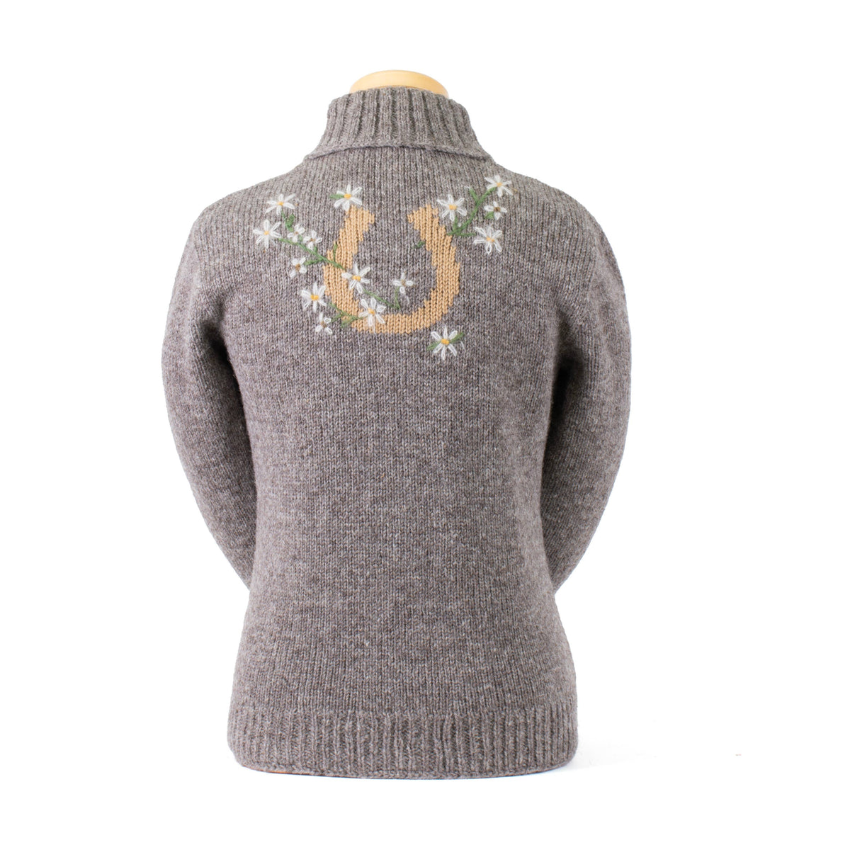 Lost Horizons Knitwear - Lucky Daisy Western Embroidered Wool Cardigan