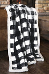 Linen Mart - Lumberjack Plaid Plush Fur Sherpa Borrego Fleece Throw Blanket