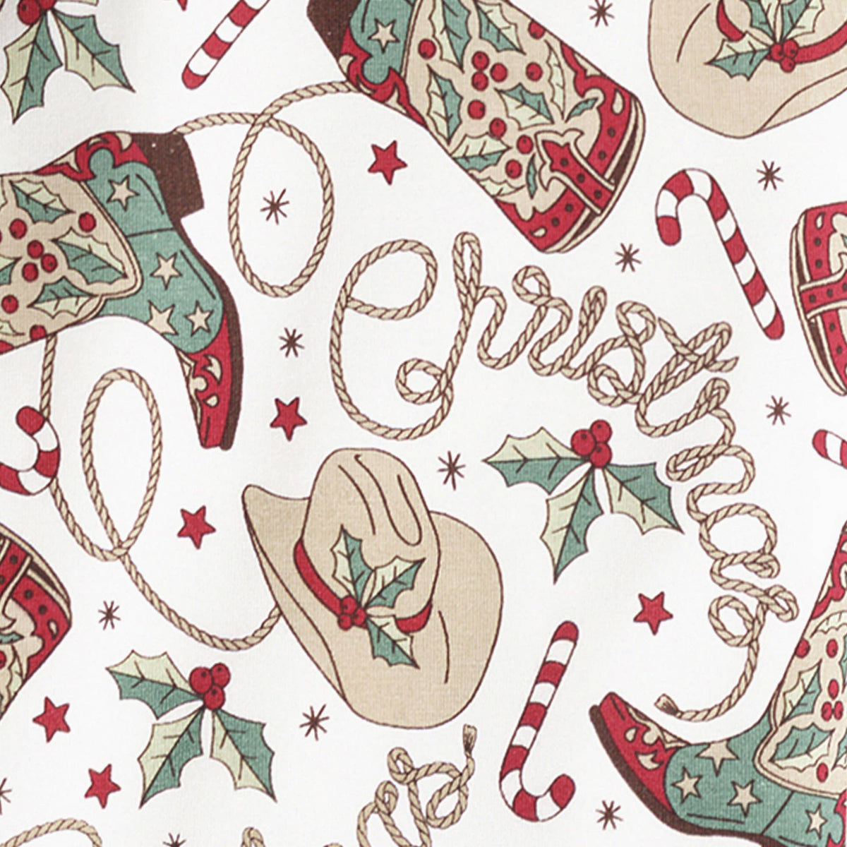 Tesa Babe - Western Christmas Family Matching Bamboo Pajamas - Cowboy