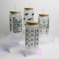 Hunt Seat Paper Co. - Trotting Horse Glass Tumbler with Bamboo Lid and Straw