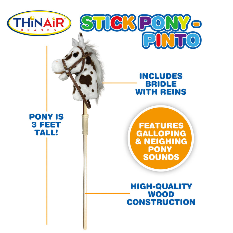 Thin Air Brands - Stick Pony - Pinto Horse with sounds Hobby Horse