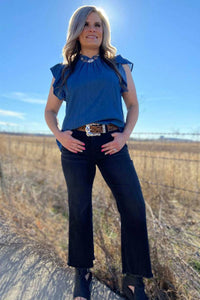 Sterling Kreek - Babydoll Top Denim - Dark Wash