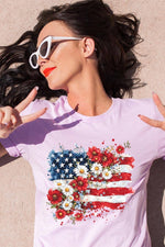 COLORBEAR - Floral American Flag Graphic Tee