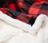 Linen Mart - Lumberjack Plaid Plush Fur Sherpa Borrego Fleece Throw Blanket
