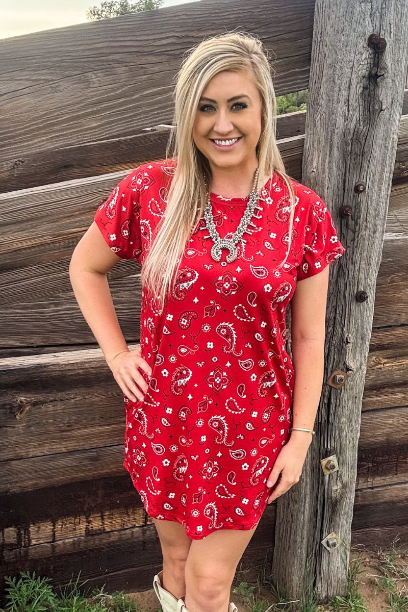 Sterling Kreek Bandana Babe Red Dress