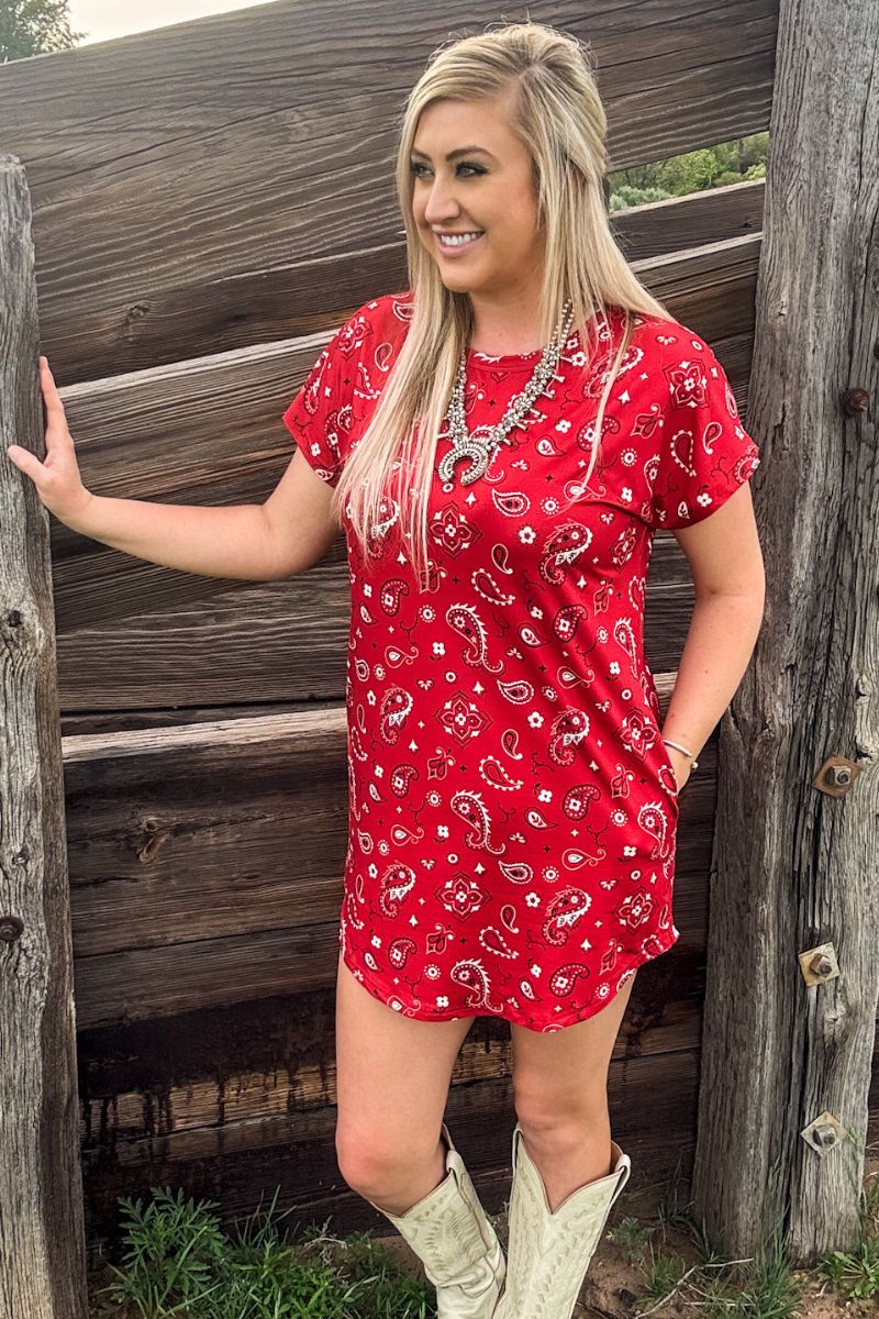 Sterling Kreek Bandana Babe Red Dress