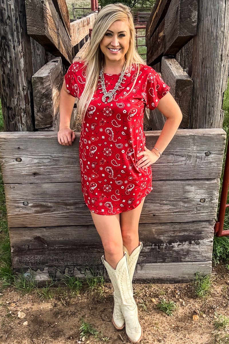 Sterling Kreek Bandana Babe Red Dress
