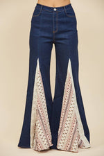 WISTERIA LANE - LACE DETAIL WIDE LEG JEANS 2481PIC