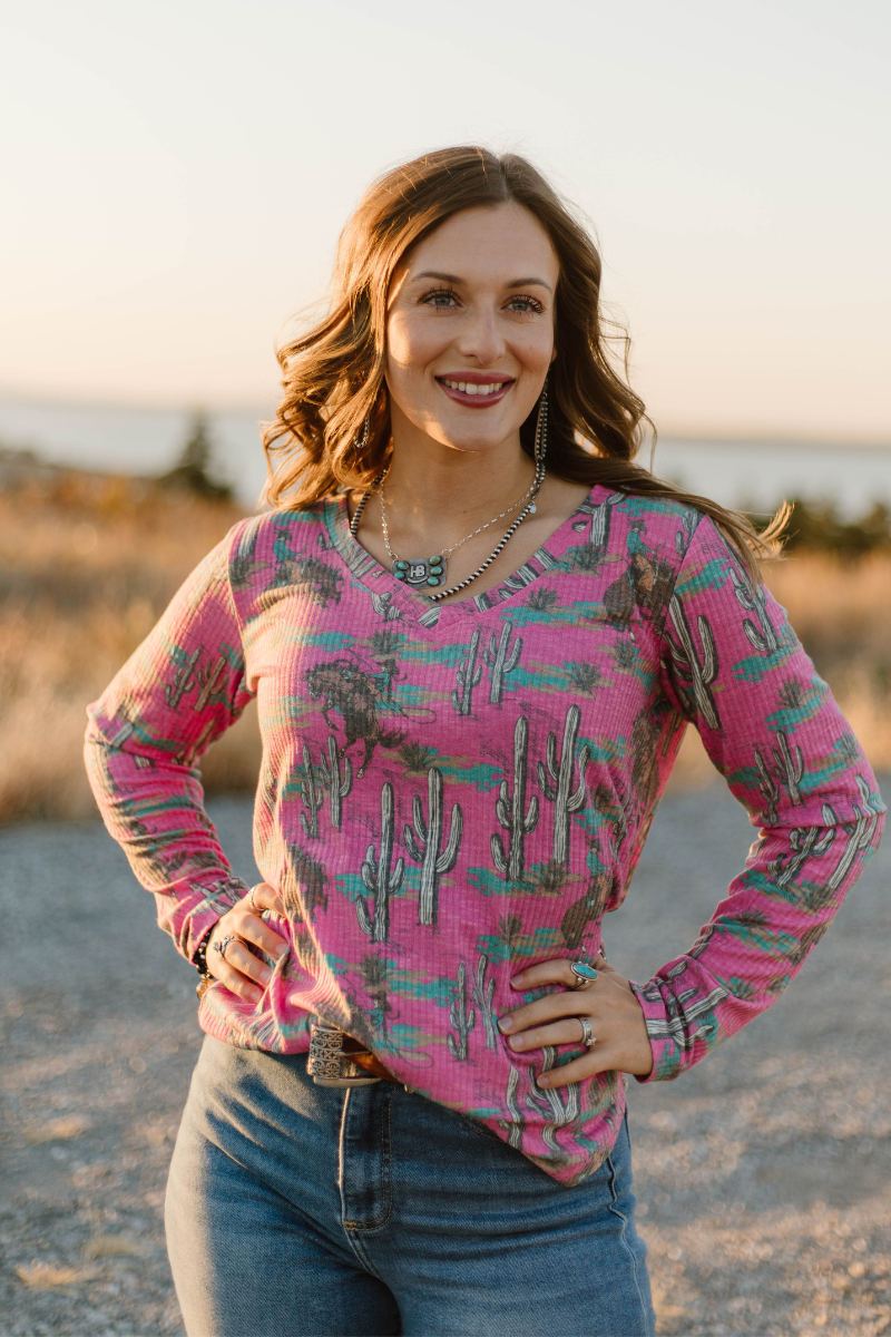 Blush & Broncs Top - Sterling Kreek