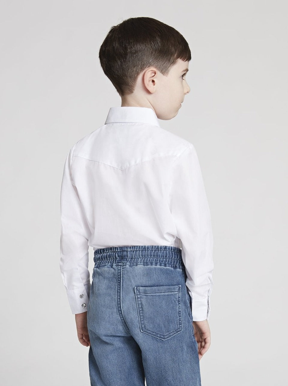 ELY Cattleman Boys White Western Shirt