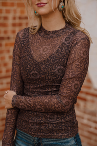 Bronzed Bloom Mesh Top - Sterling Kreek