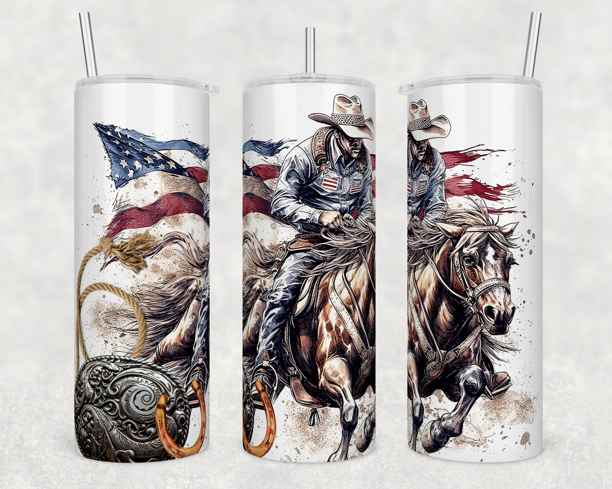 Dogwood Graphics & Design - Rodeo & Red White & Blue 20oz Skinny Tumbler