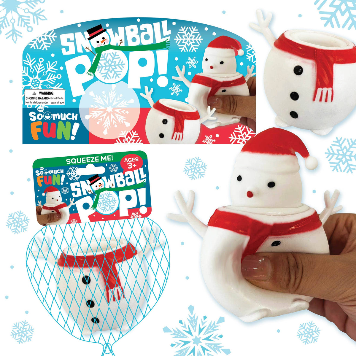 Novelty Brands - Snowman Pop Ball Fidget Toy