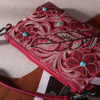 Montana West Embroidered Floral Cut-out Collection Clutch/Crossbody
