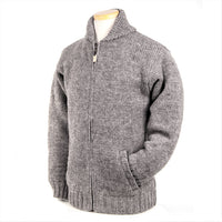 Lost Horizons Knitwear-Lodge Hand Crafted Wool Sweater – Shawl Collar Zip