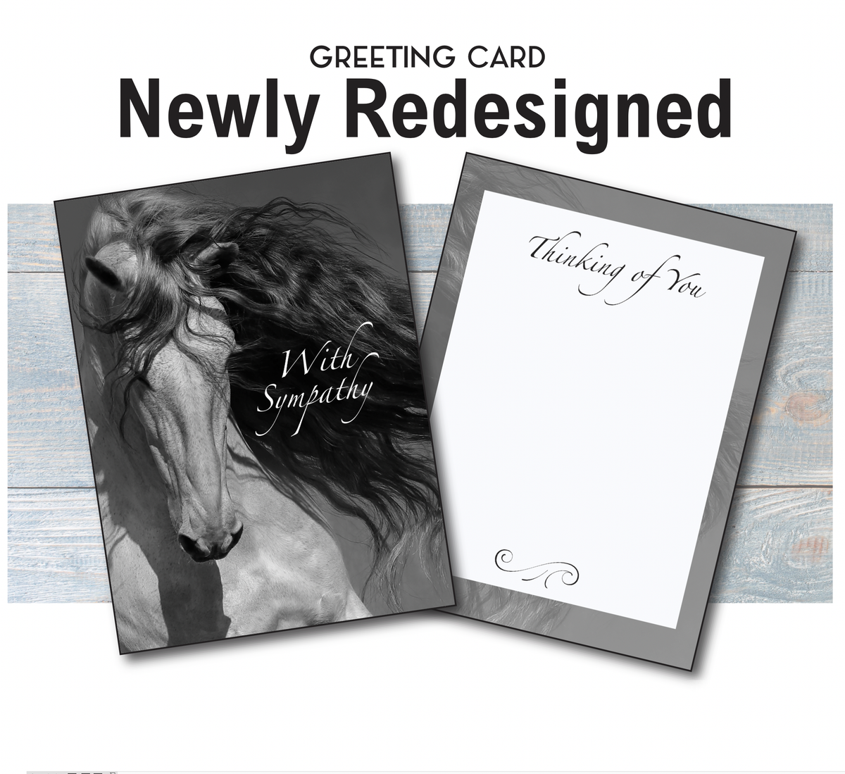 Horse Hollow Press - Horse Sympathy Greeting Card | With Sympathy Grey Horse