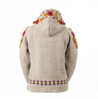 Lost Horizons Knitwear -Wildflower Wool Zip Hoodie Sweater – Embroidered