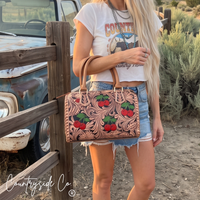 Countryside Co. - Wildwood Cherry Tooled Leather Speedy Bag Limited Edition