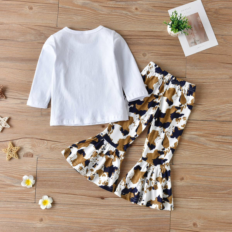 PatPat - 2-piece Toddler Girl Animal Print Long-sleeve Tee Pants Set