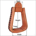 HILASON - Western Wooden W/ Steel Horse Saddle Stirrups W/ 5' Tread