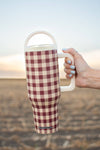 American Farm Company - Cranberry Gingham 40oz Water Tank Tumbler