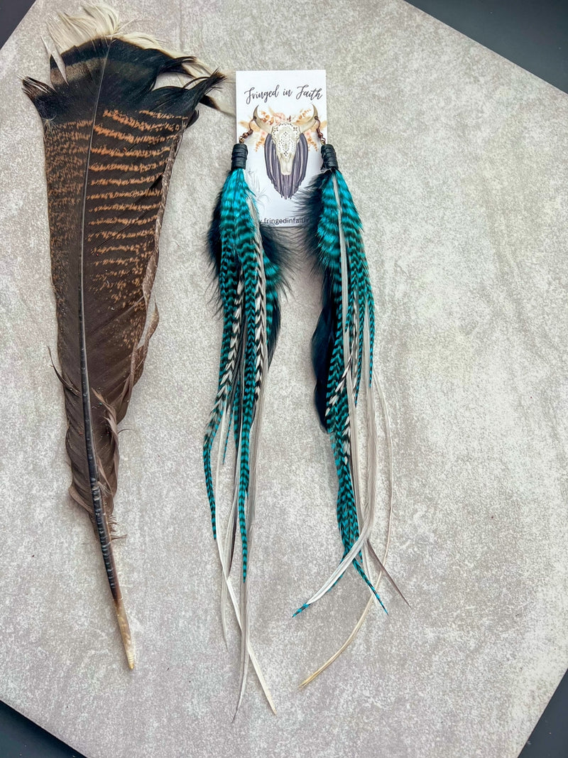 Fringed in Faith Saco Feather Earrings