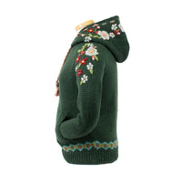 Lost Horizons Knitwear -Wildflower Wool Zip Hoodie Sweater – Embroidered