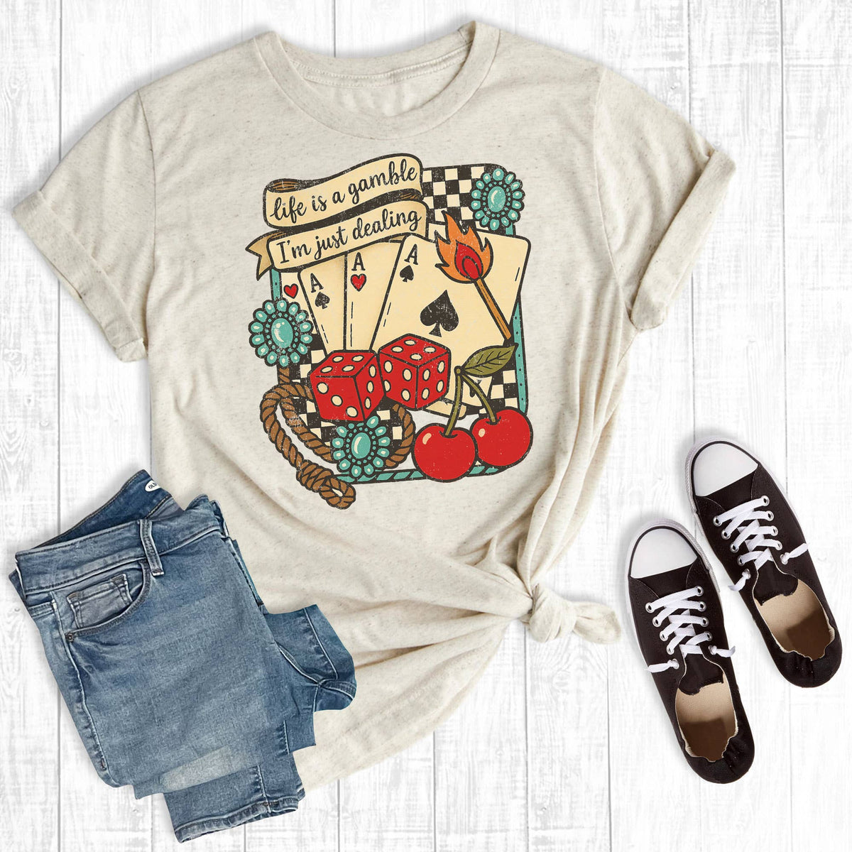 Rebel Rose - Western Life is a Gamble Graphic Tee