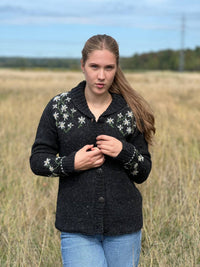 Lost Horizons Knitwear - Lucky Daisy Western Embroidered Wool Cardigan