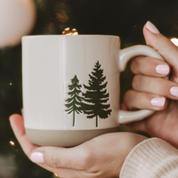 Green Trees Stoneware Coffee Mug