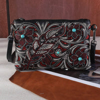 Montana West Embroidered Floral Cut-out Collection Clutch/Crossbody