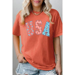 COLORBEAR - Floral USA Graphic Heavyweight T Shirts