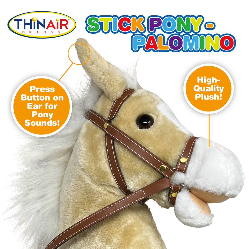 Thin Air Brands - Stick Pony - Brown Palomino with sounds Hobby Horse