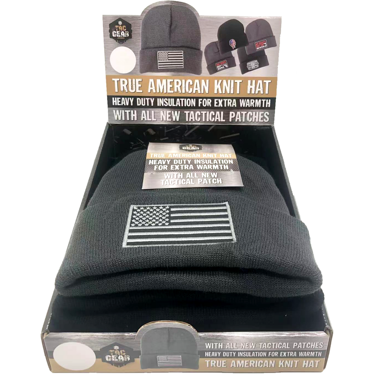 Novelty Brands - Cuffed Knit Hat Beanie with Tac Gear Patch