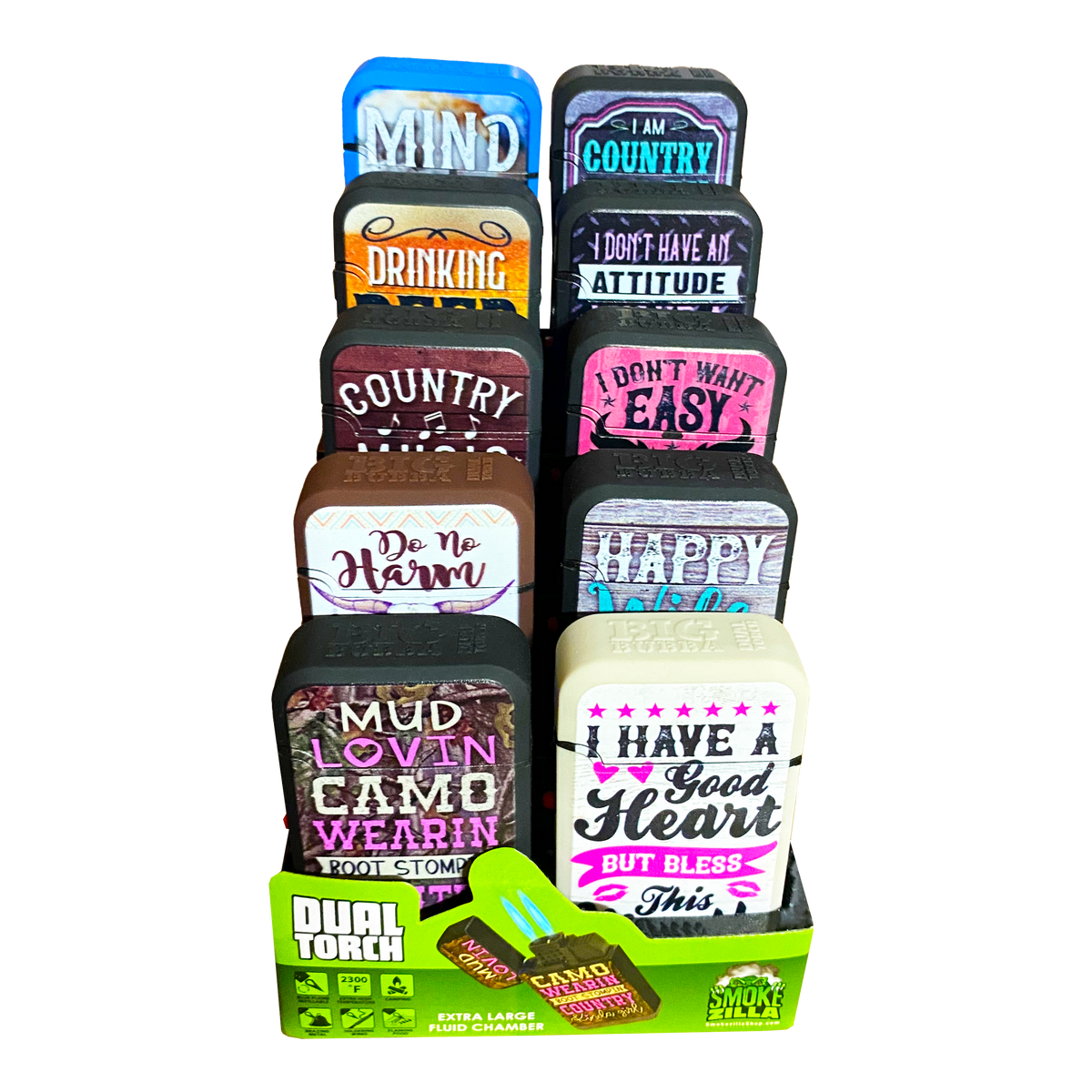 Big Bubba Country Dual Torch Lighter - Assorted