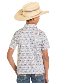 Boys Short Sleeve Polo Snap
