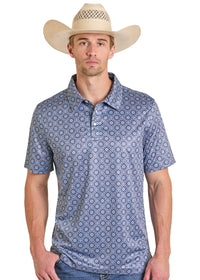 Mens Short Sleeve Polo Snap