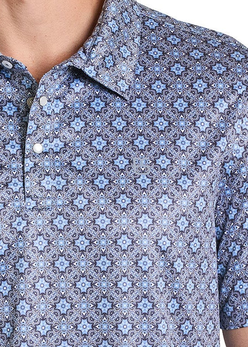Mens Short Sleeve Polo Snap