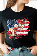 COLORBEAR - Floral American Flag Graphic Tee