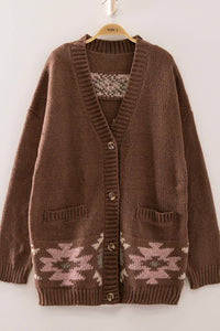 VERY J - Western Horse Intarsia Knit Cardigan