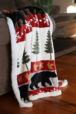 Linen Mart - Tall Pine Plush Fur Sherpa Borrego Fleece Throw Blanket